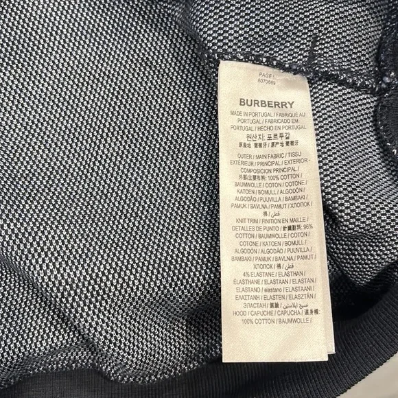 Mens Burberry Ferryfield Checks Hoodie sz L Navy blue/white